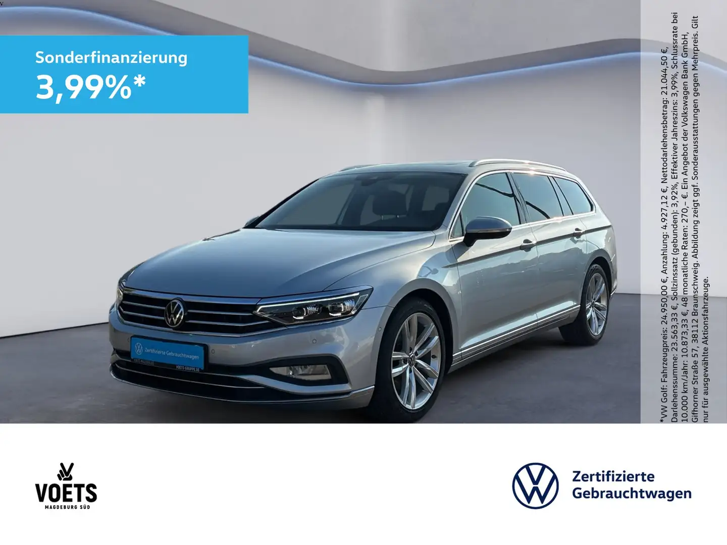 Volkswagen Passat Variant ELEGANCE 2.0TDI DSG IQ-LIGHT+PANO Silber - 1