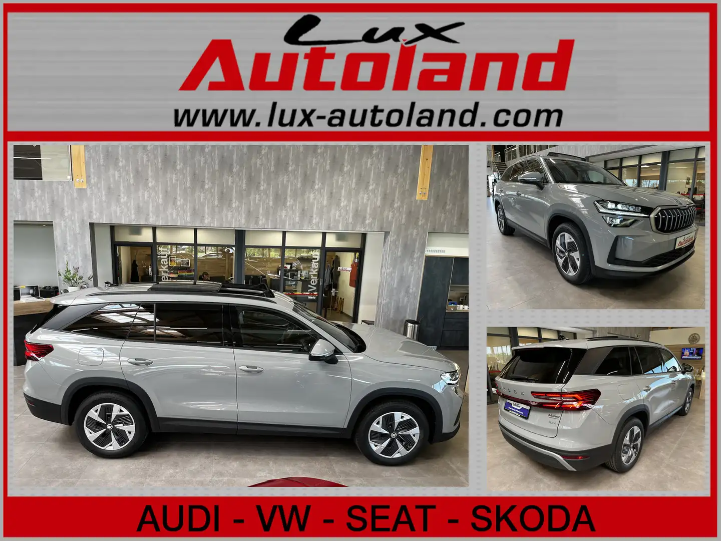 Skoda Kodiaq TDI 4x4 ACC Leder Pano Matrix 5JG AHK 7 Gris - 1