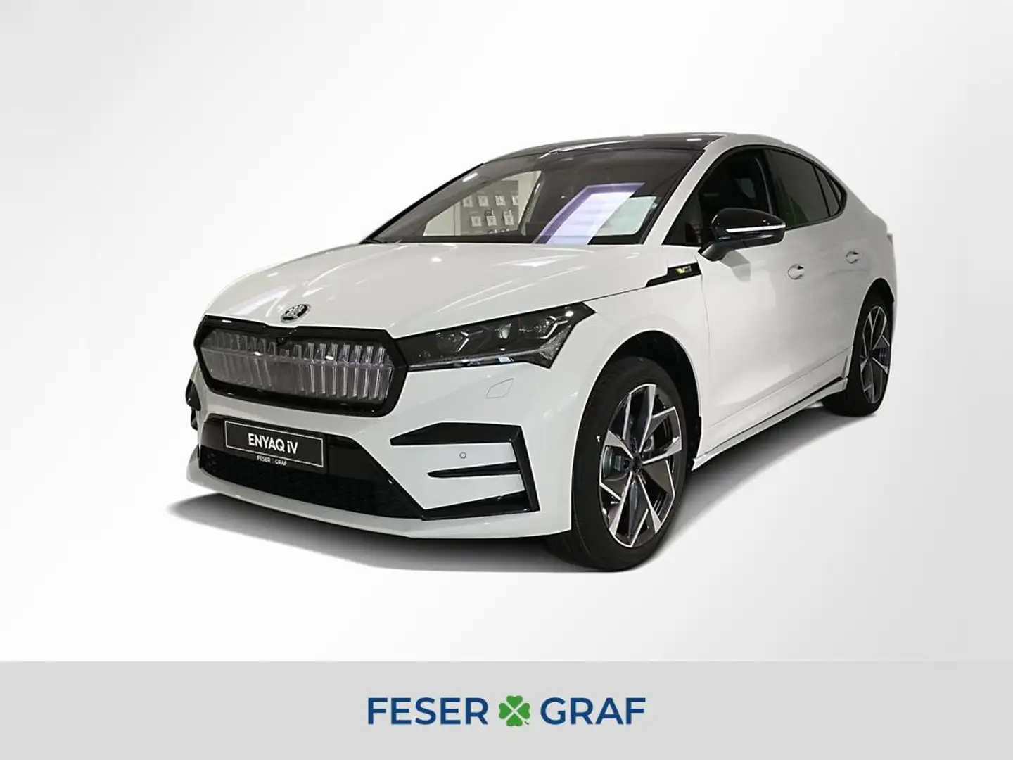Skoda Enyaq Coupé RS 82 kWh 4x4 AHK Matrix Pano WäPu Weiß - 1