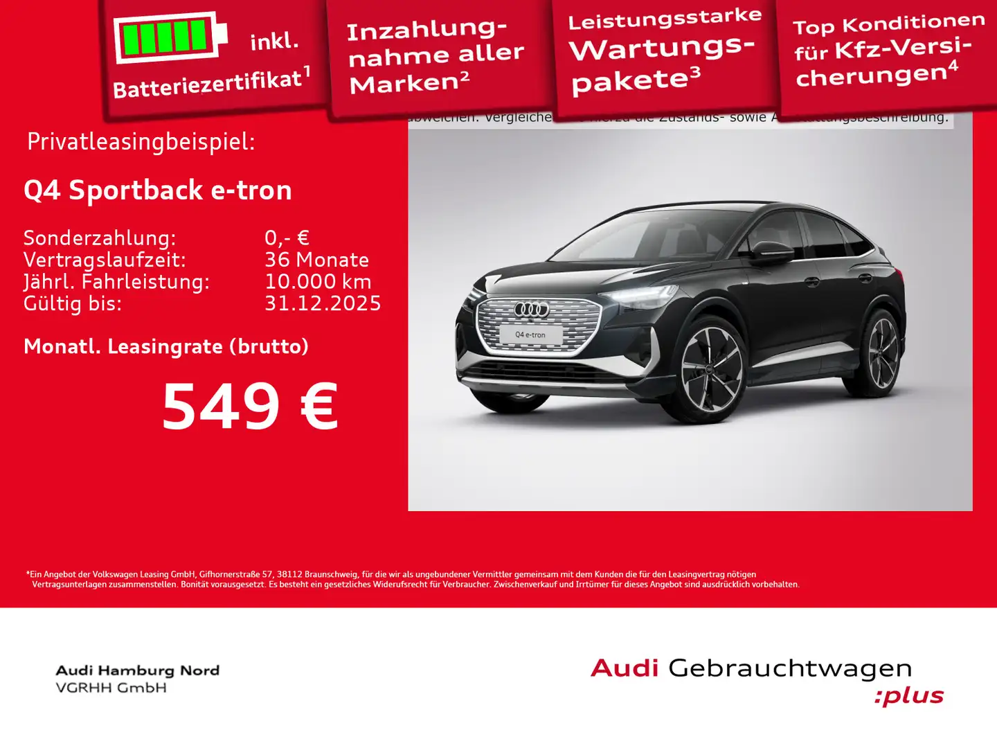 Audi Q4 e-tron 55 quat. S line AHK Navi ACC Schwarz - 1