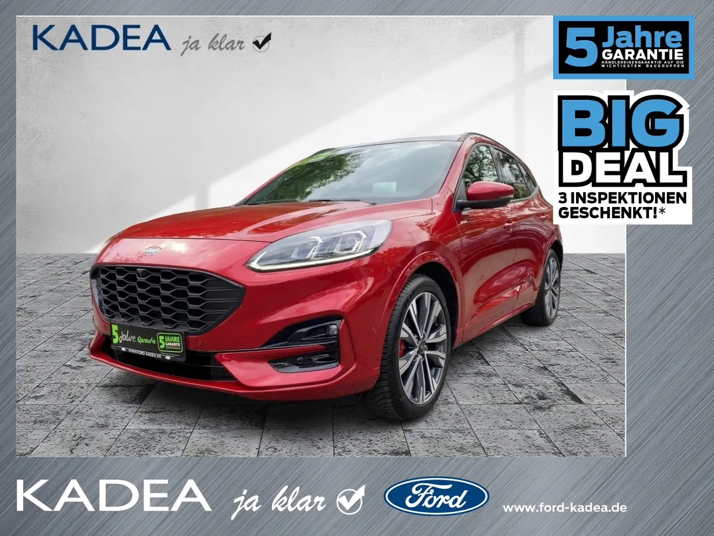 Ford Kuga 2.5 FHEV ST-Line X Kamera|ACC|Schiebedach Rot - 1