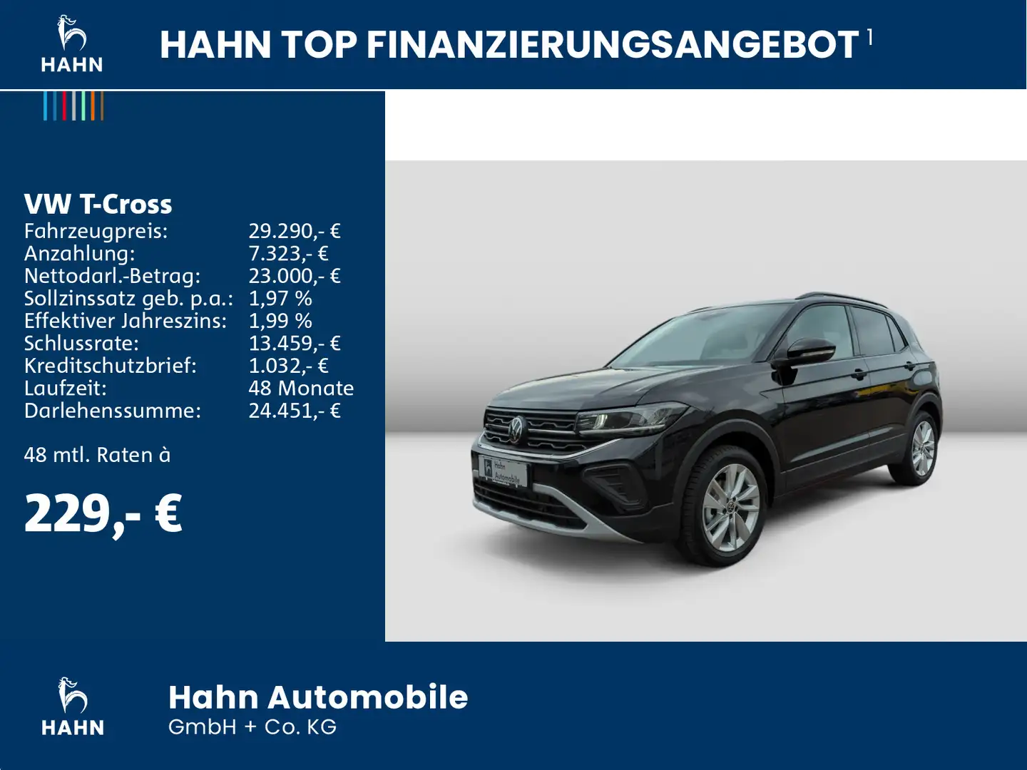 Volkswagen T-Cross Goal 1,0TSI 85kW NAVI ACC PDC CARPLAY Schwarz - 2