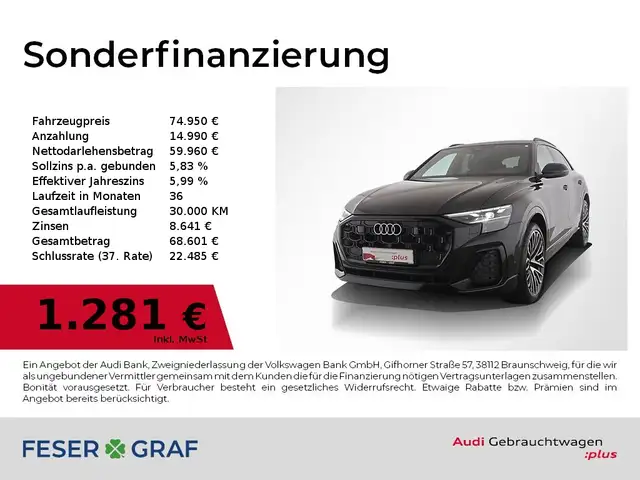 Audi Q8 S line Exterieur 50 TDI qu. Matrix/AHK/Pano.