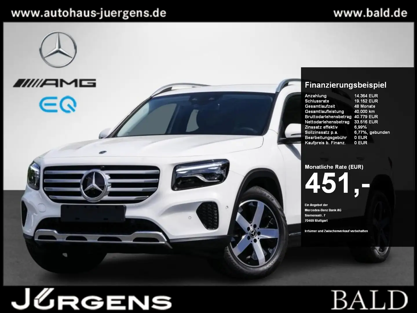 Mercedes-Benz GLB 250 4M Progressive-Advanced/ILS/AHK/360/Easy Weiß - 1
