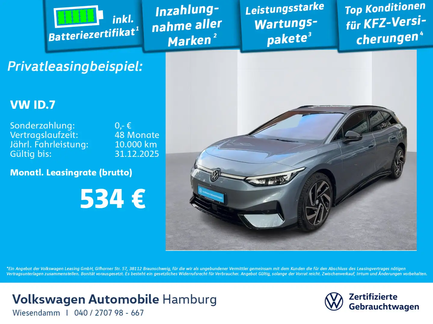 Volkswagen ID.7 Pro Tourer AHK IQ.Light Kamera Blau - 1