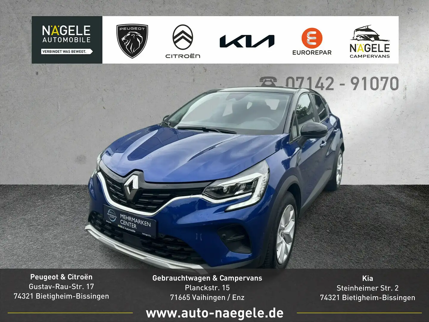 Renault Captur Captur II 1.0 TCe 90 Evolution+Navi+Applecar+SZH Bleu - 1