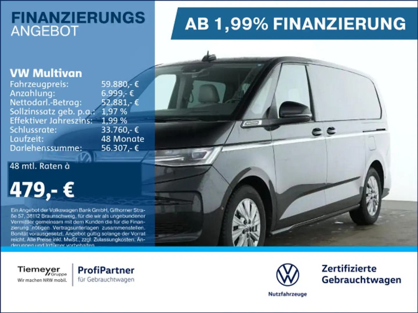 Volkswagen T7 Multivan T7 Multivan STYLE LÜ LANG PANO ST.HEIZ ACC HuD Schwarz - 1