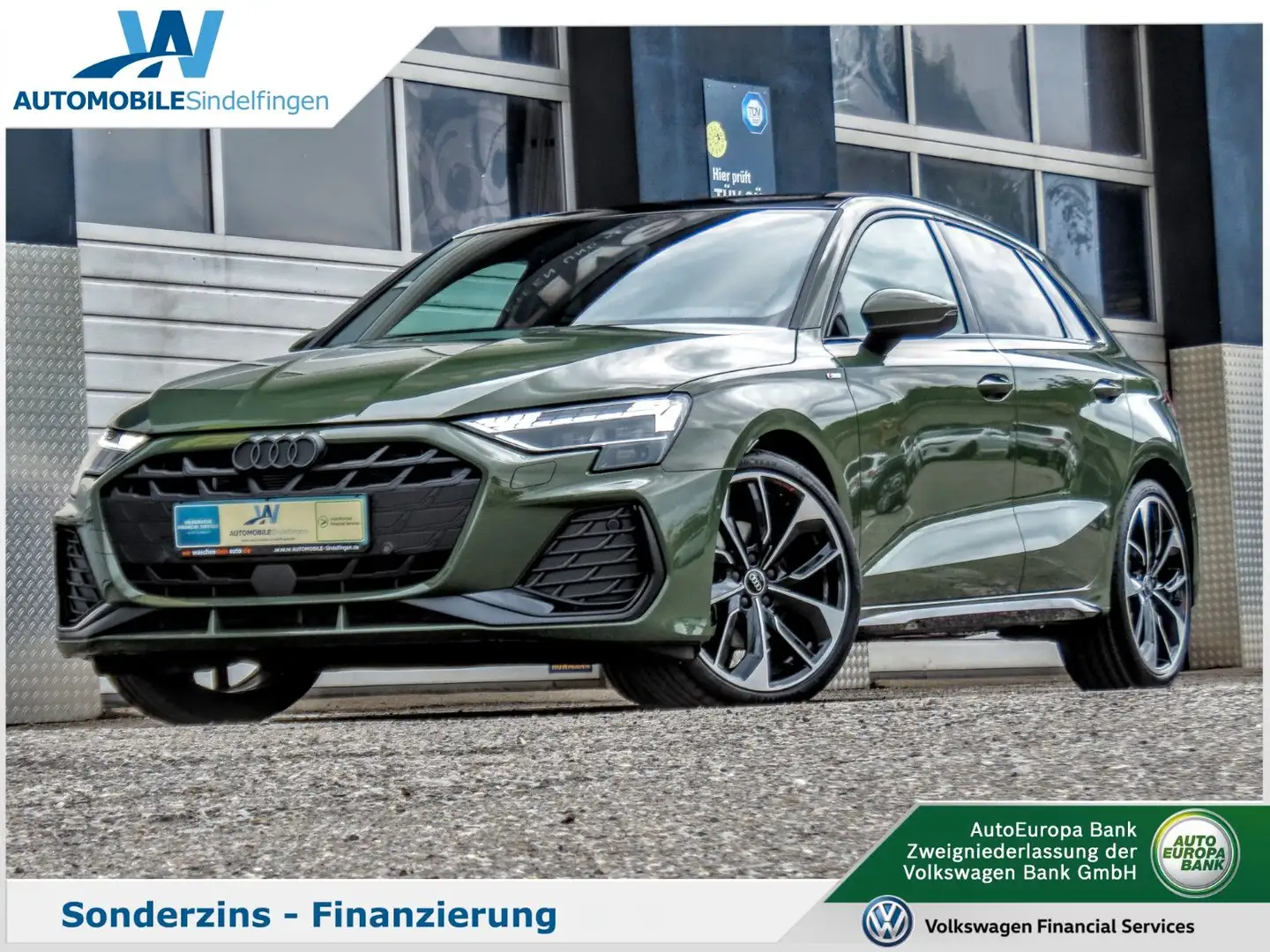 Audi A3 Sportback 35TDI 2x S line PANO Optik-SCHWARZ Grün - 1