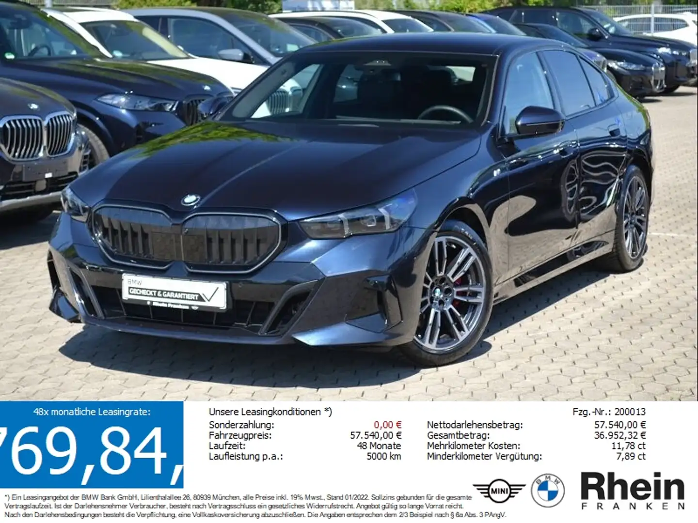 BMW 520 d M Sport Pro LiveCptProf.360°Kam.AHK.Harm/Ka Schwarz - 1