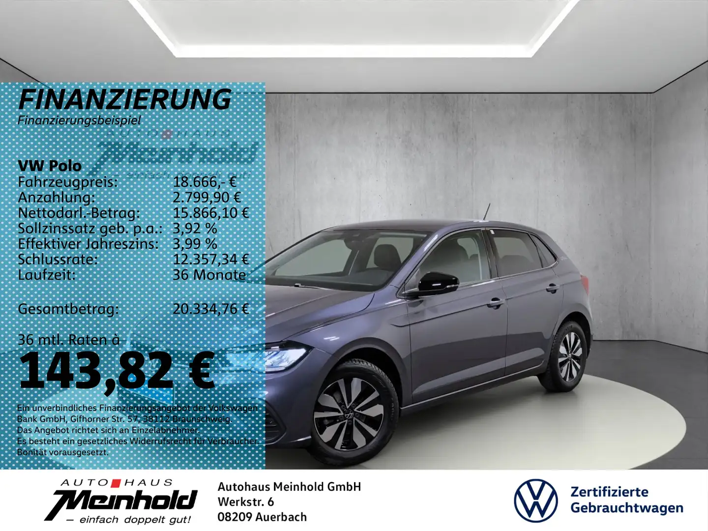 Volkswagen Polo 1.0 TSI Goal, Navi, ACC, DAB Grau - 1