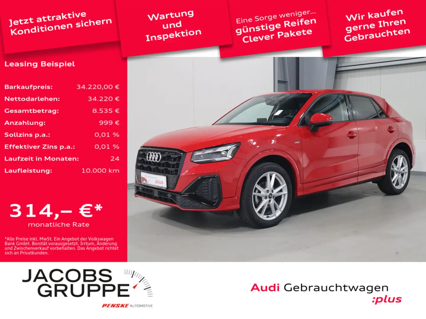 Audi Q2 35 TFSI S line*Navi*Matrix*AHK * Rot - 1