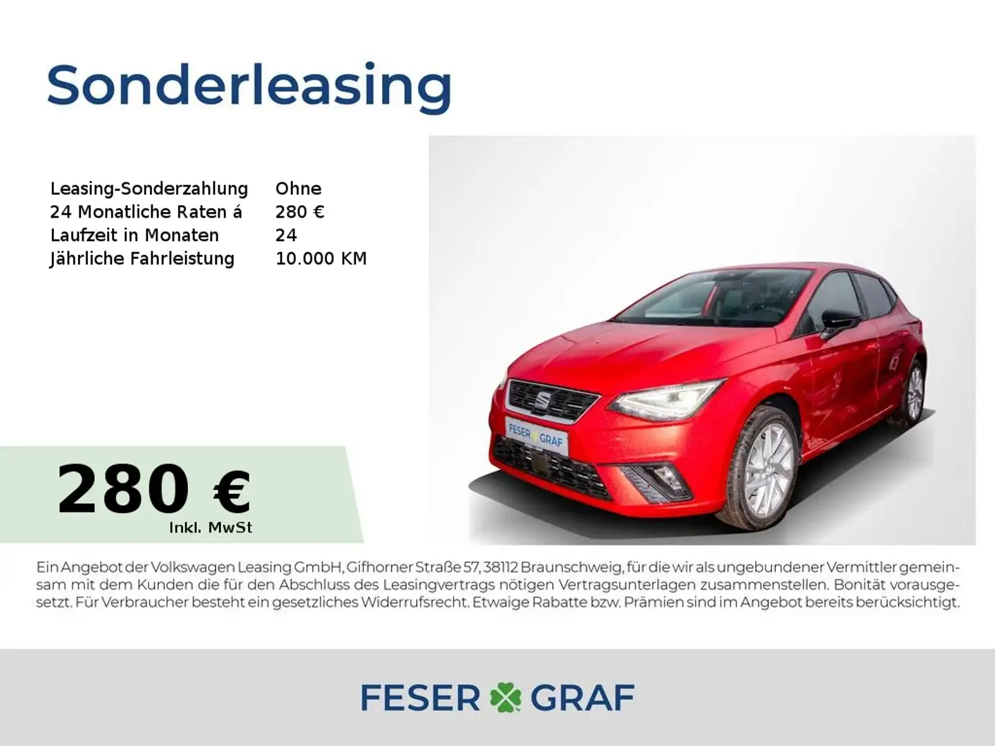SEAT Ibiza FR 1.0 TSI DSG/NAVI/FULLLINK/SHZ/RFK Rot - 1