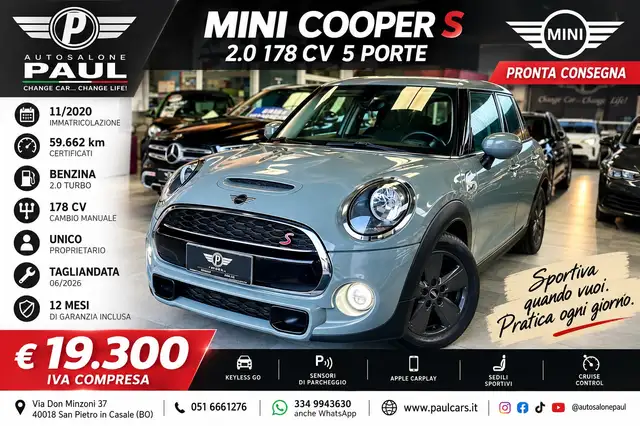 MINI Cooper S Mini IV F55 2.0 Benzina 178CV 5p - Tagliandata - Unico Proprietario - Pronta Consegna