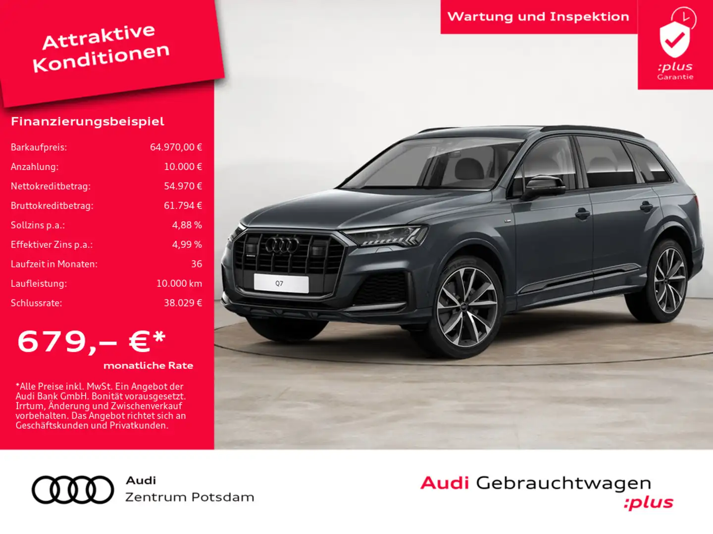 Audi Q7 S line 50 TDI quattro LASER HUD PANORAMA Grau - 1