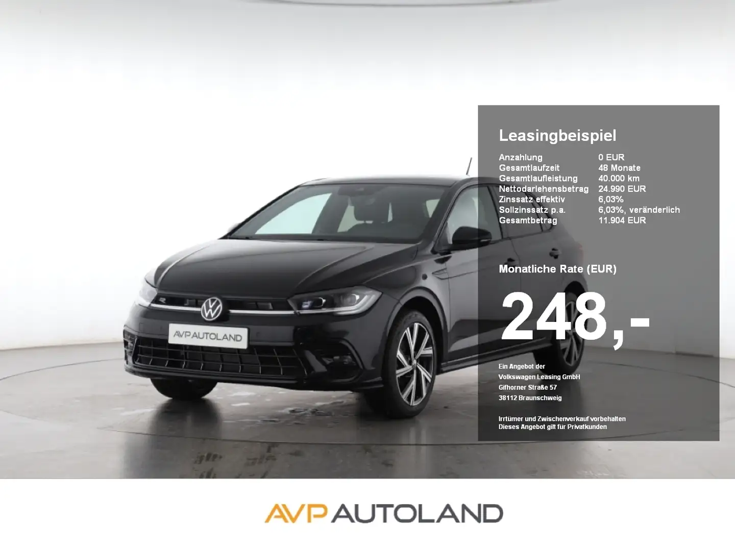 Volkswagen Polo 1.0 TSI DSG R-Line | NAVI | Чорний - 1