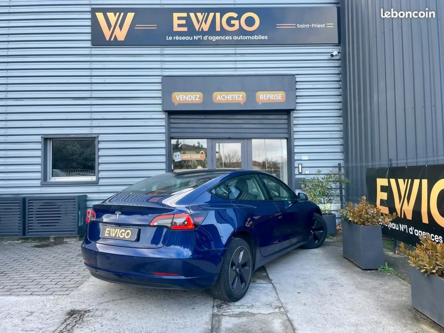 Tesla Model 3 model-3 electric 285ch 1ère main 60kwh standard-plus bva Bleu - 2