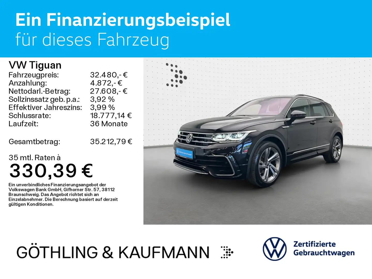 Volkswagen Tiguan R-Line 2.0 TDI*DSG*AHK*KAM*MATRIX*NAVI* Nero - 2