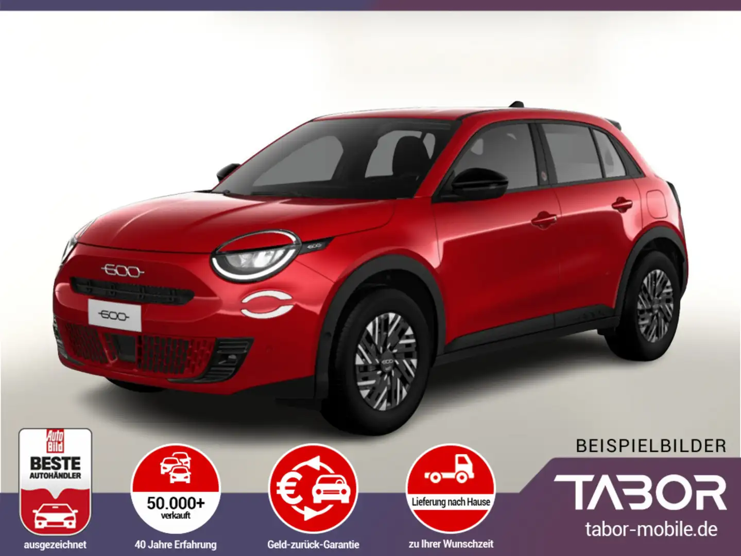 Fiat 600e e 54kWh 156 RED LED PDC Tempomat DAB DigCo Rojo - 1