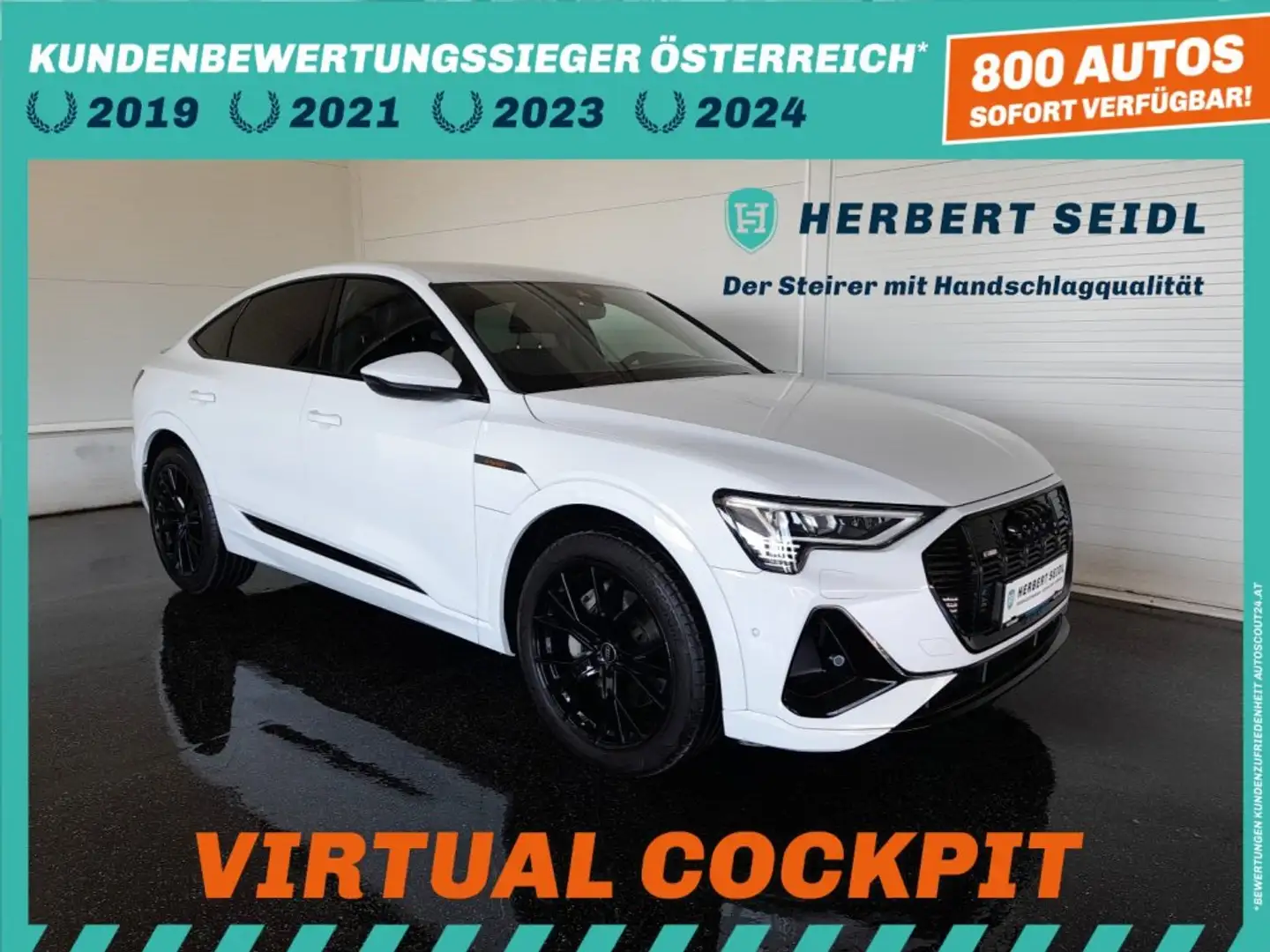 Audi e-tron SB quattro S-LINE BLACK *NP: € 94.807,- / MATRIX-LED / 21 ZOLL / TEILLEDER MEMORY SPORTSITZE / HEAD-UP / ASS PAKET TOUR* Weiß - 1