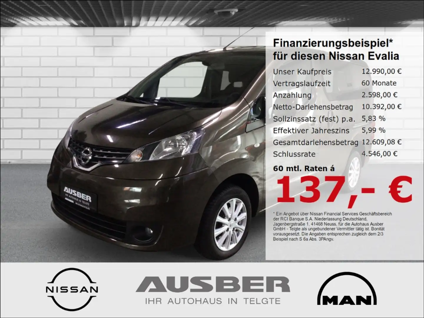 Nissan Evalia NV200 Tekna 1.5 dCi AHK GJR SH 5Sitzer Brąz - 1