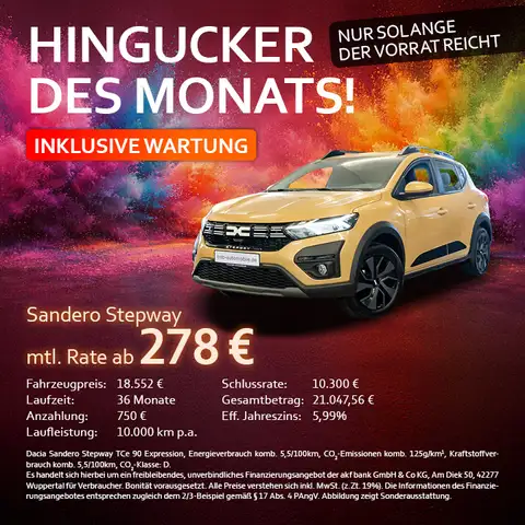 Dacia Sandero Stepway TCe 90 Expression AppleCarPlay+Navi+Klima