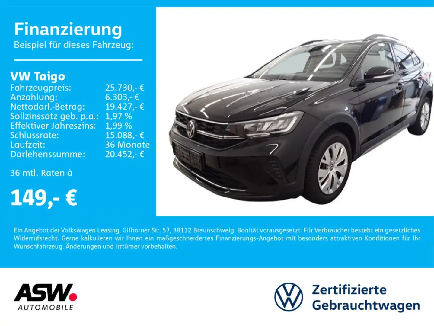 Volkswagen Taigo Move 1.5 TSI DSG LED NAVI PDC SHZ Noir - 1