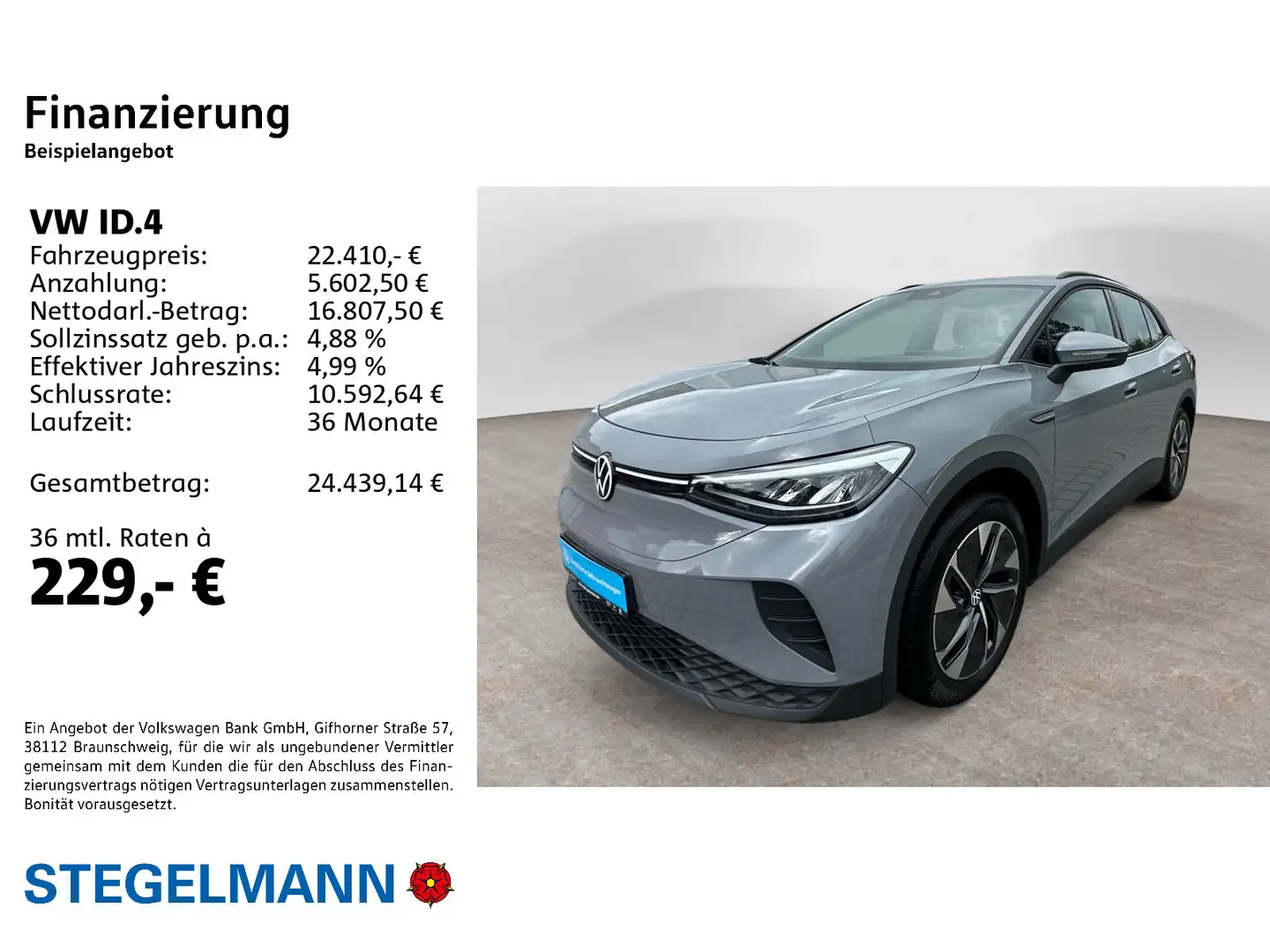 Volkswagen ID.4 Pure 109kW/52kWh *LED*AHK*Navi* Grau - 2