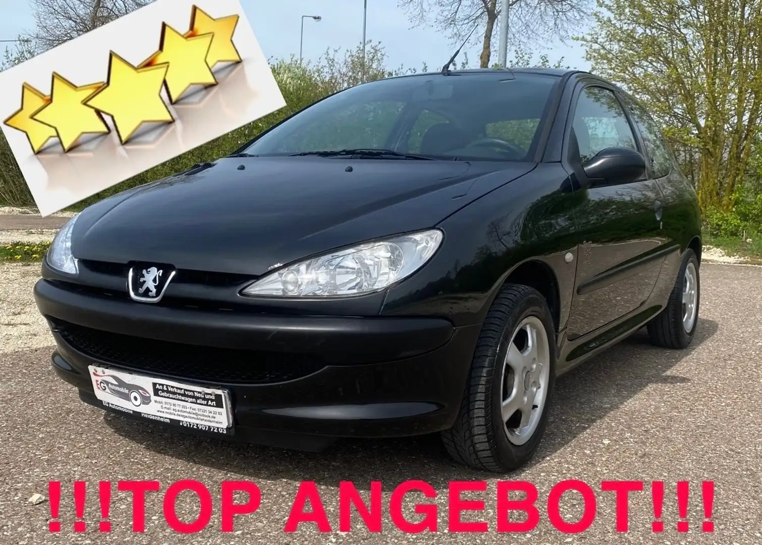 Peugeot 206 Pop Art**Neu TÜV+AU**ALU FELGEN**ISOFIX** Schwarz - 1
