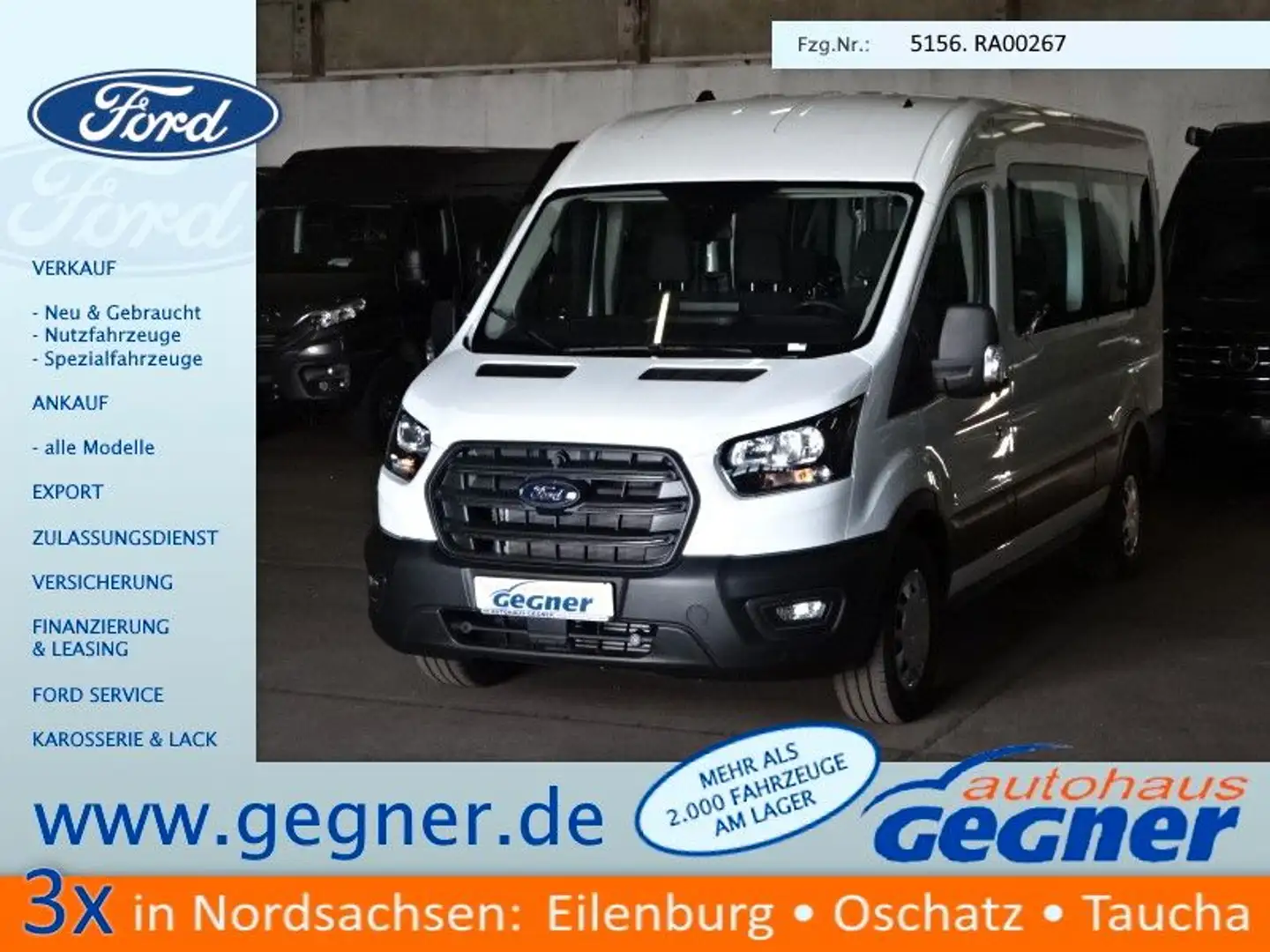 Ford Transit 350 L3H2 Trend Kombi ACC 2xKlima 9Sitz Weiß - 1
