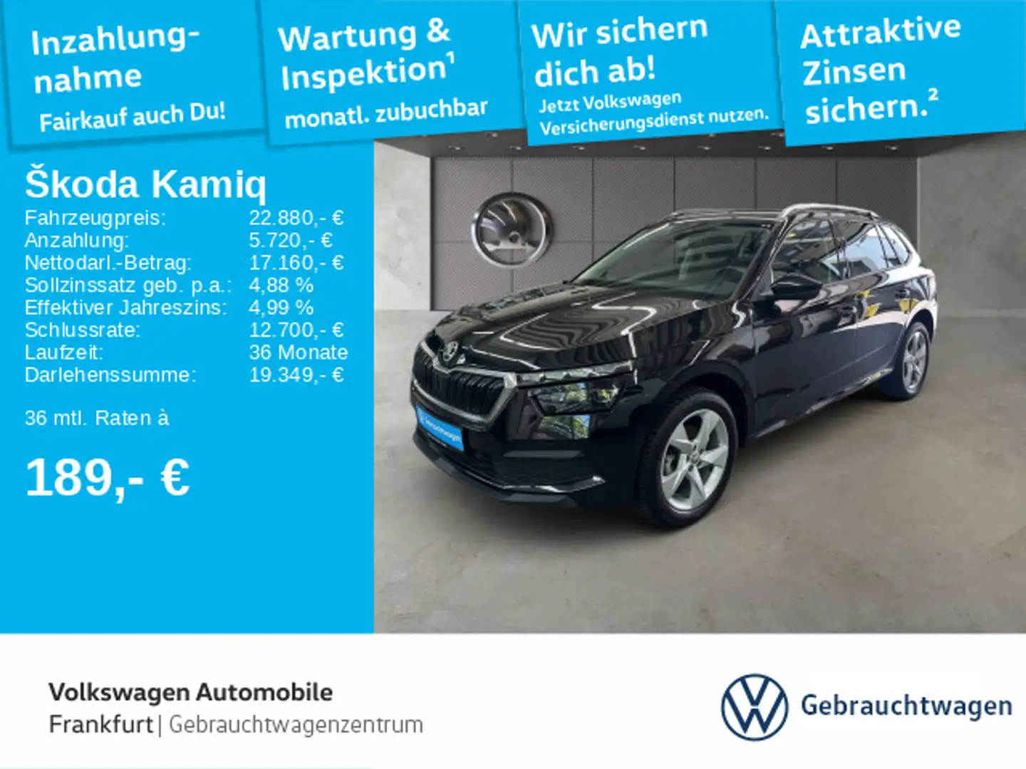 Skoda Kamiq Style 1,5 TSI Automatik Style Einparkhilfe Negro - 1