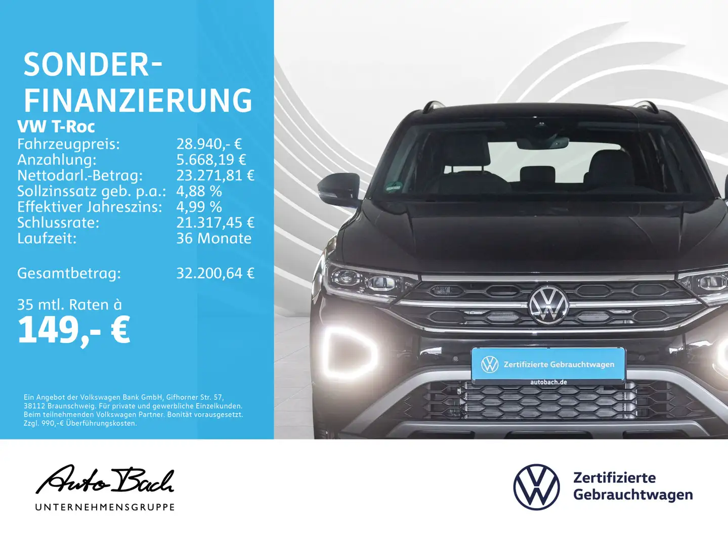 Volkswagen T-Roc 1.5 TSI DSG "MOVE" Navi, LED, Digital Cock Schwarz - 2