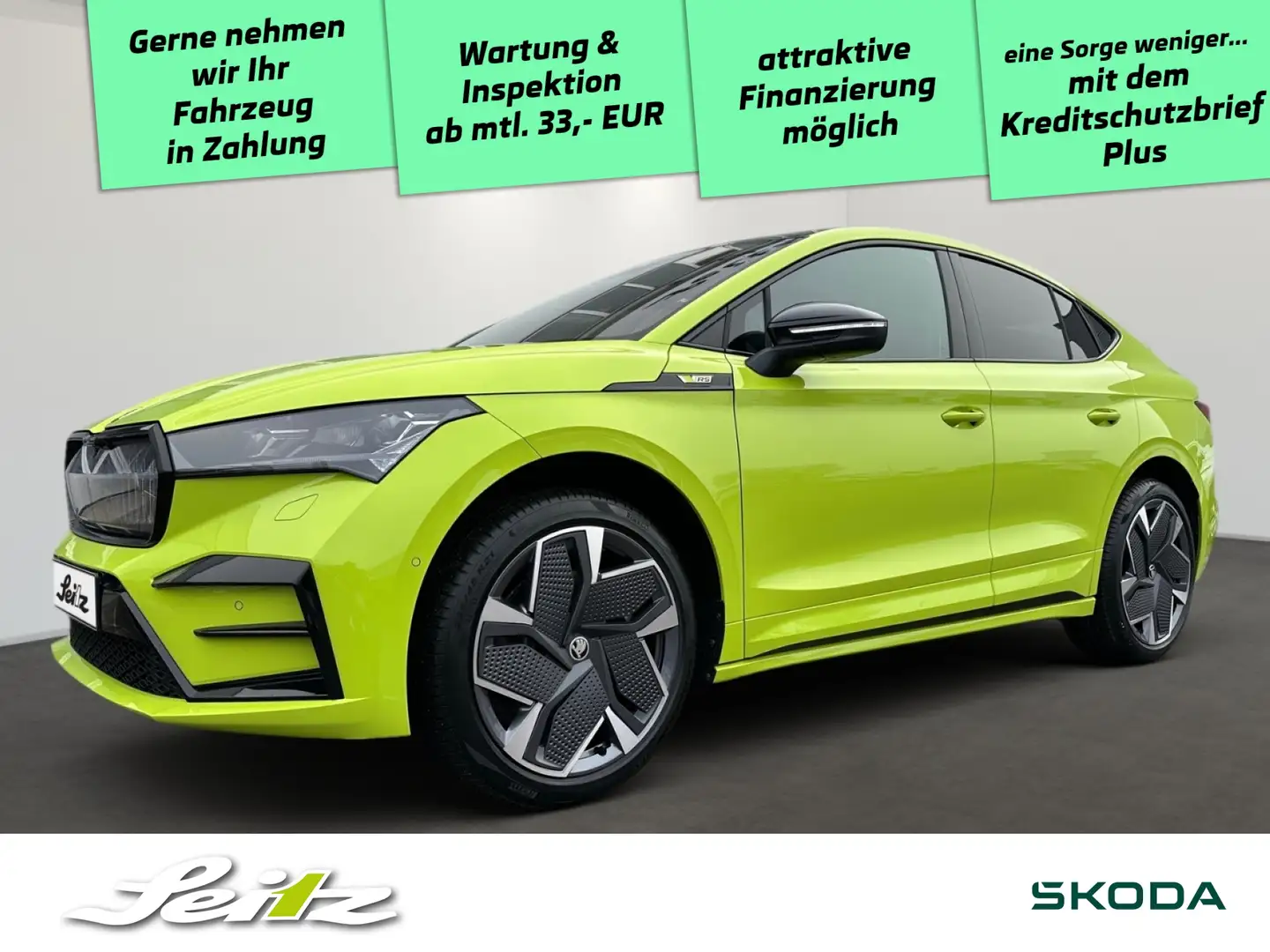 Skoda Enyaq Coupé RS Suite *AHK*PANO*HEAD-UP* Groen - 1