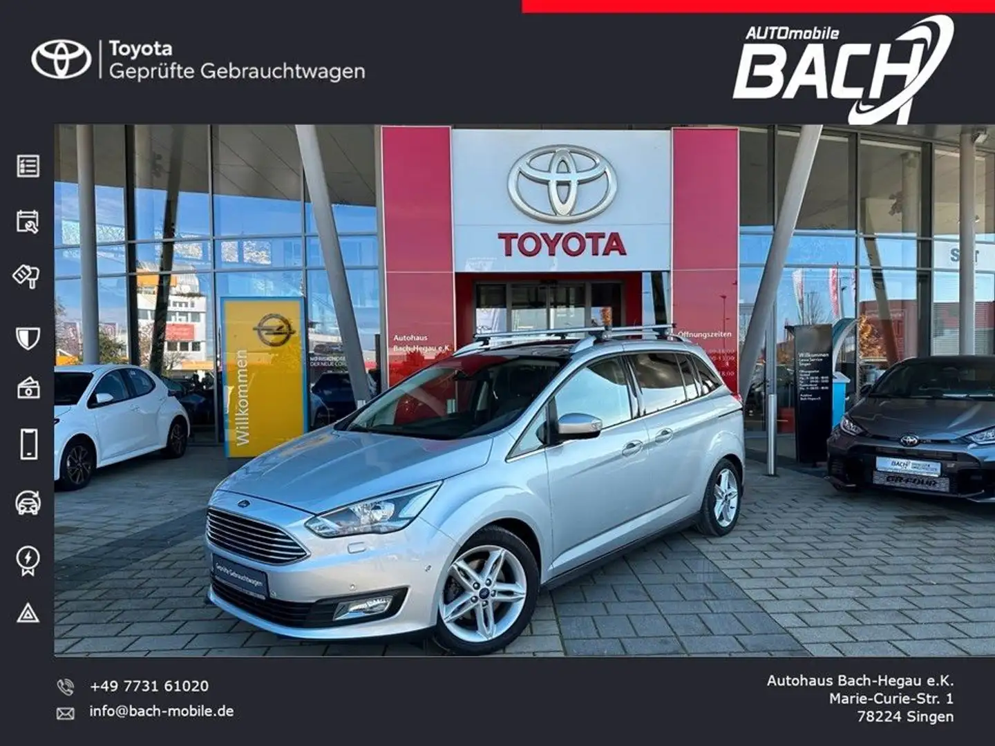 Ford Grand C-Max Titanium, 7-SITZER, NAVI, KAMERA,AHK Argintiu - 1