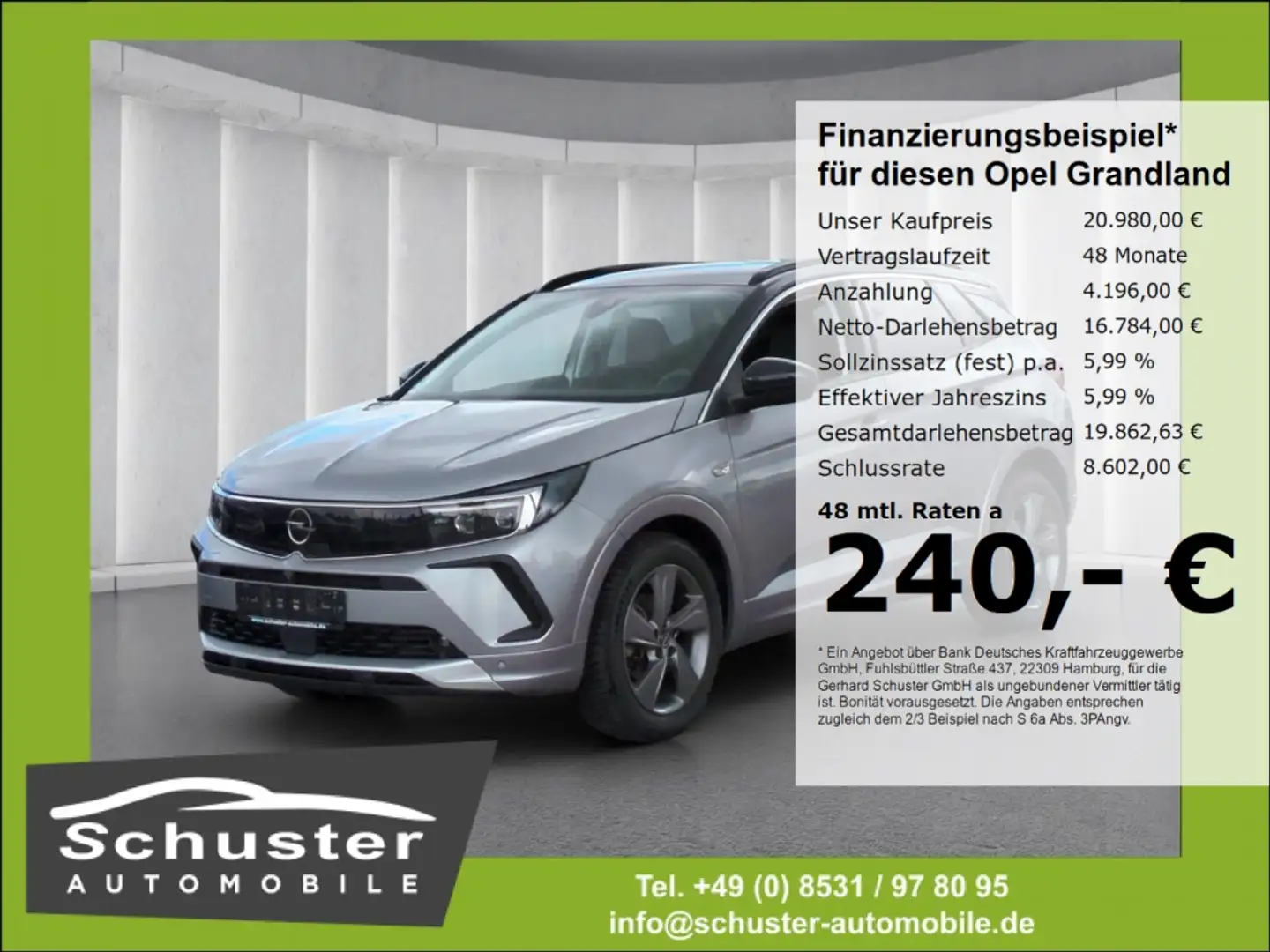 Opel Grandland Ultimate 1.5D*Autom ACC LED 2xKam 18* Grau - 1
