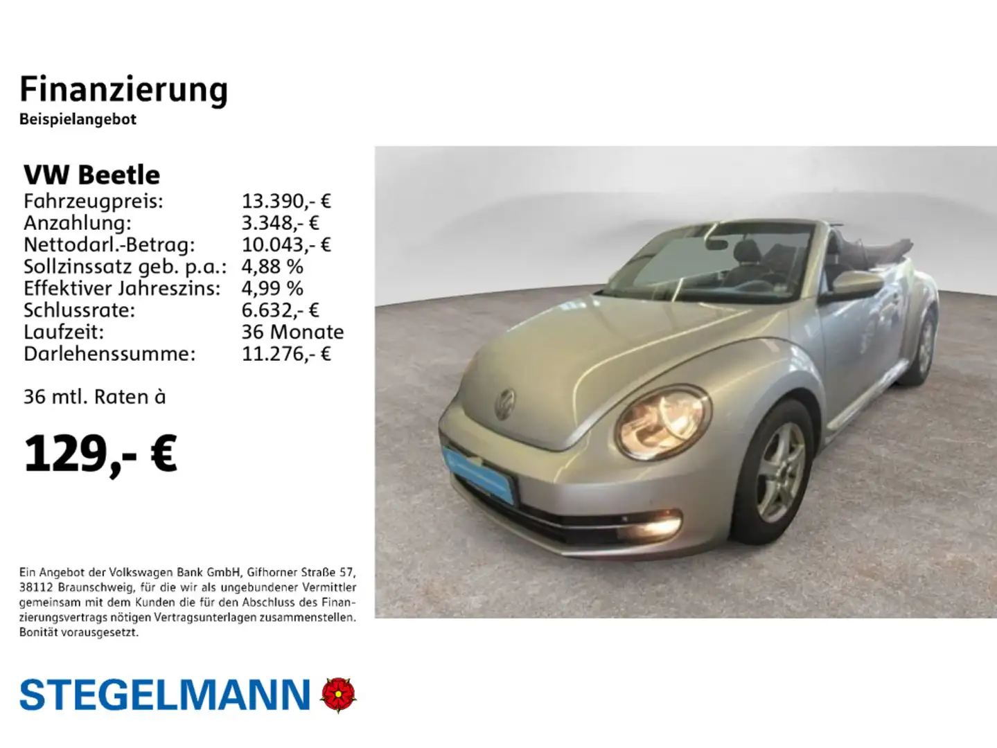 Volkswagen Beetle Cabriolet 1.2 TSI Design *LED*Navi*PDC*Cl Silber - 2