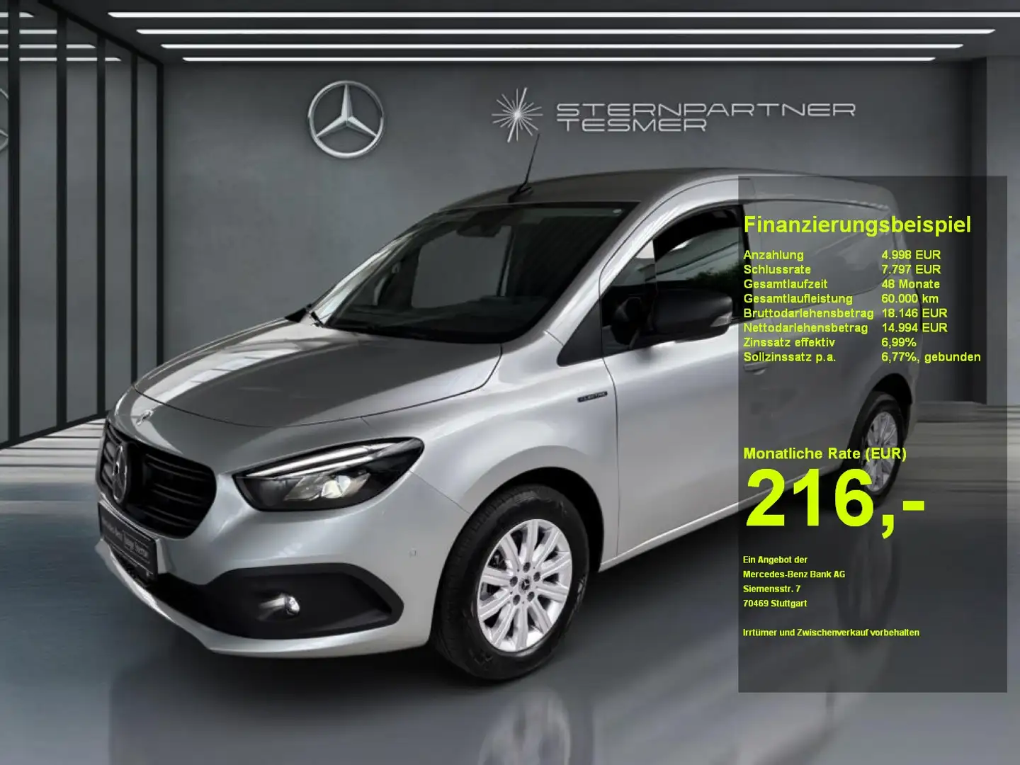 Mercedes-Benz Citan e  Kasten  AHK-LED-Navi-PTS-Kamera Argento - 1