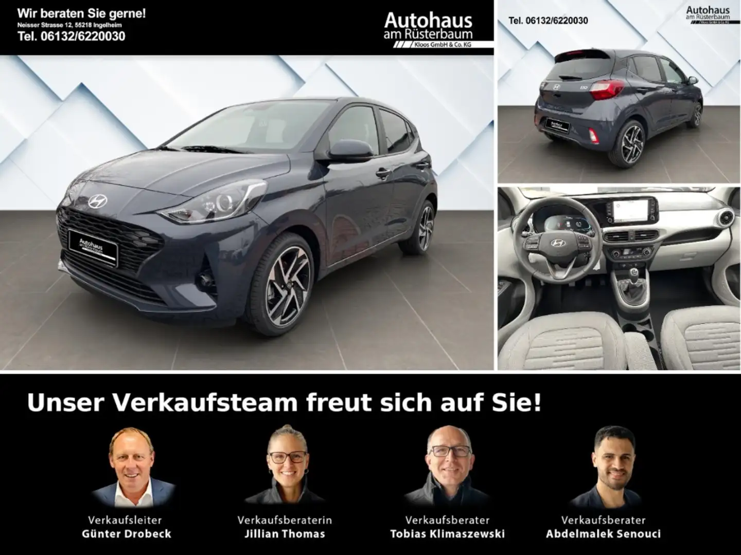 Hyundai i10 Prime FL (MY25) 1.2 Benzin (79 PS) Navi Apple CarP Grau - 1