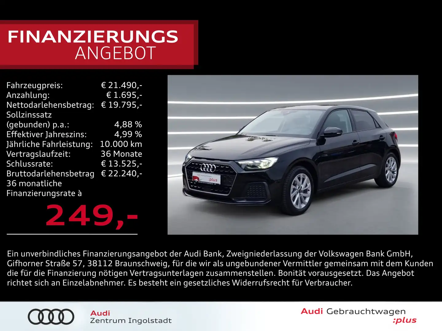 Audi A1 Sportback 25 TFSI LED Smartphone-Int. Advanced Schwarz - 1
