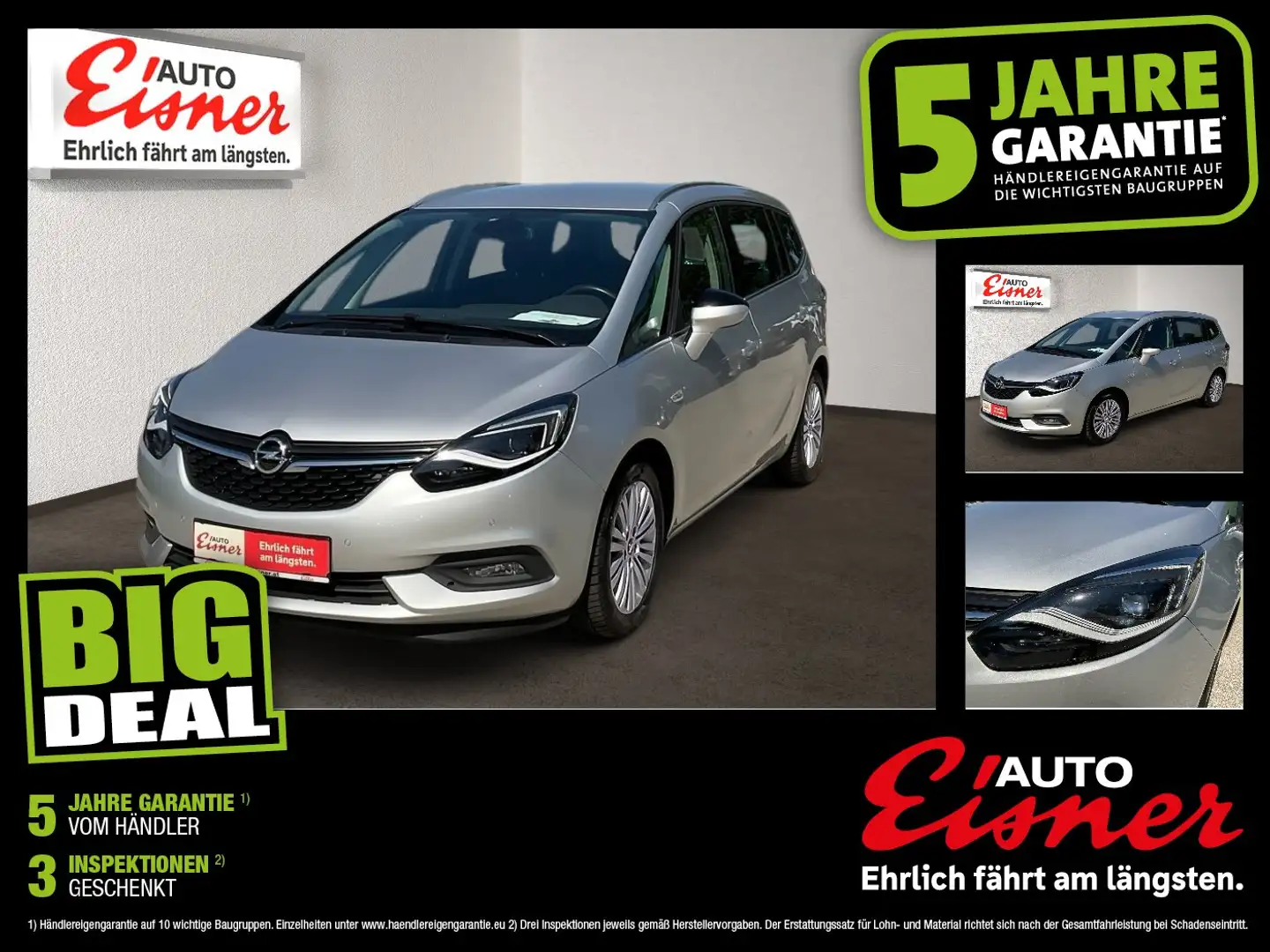 Opel Zafira C 1.6 SIDI Turbo Plus 2xKlima AUT Kam. LM Grau - 1