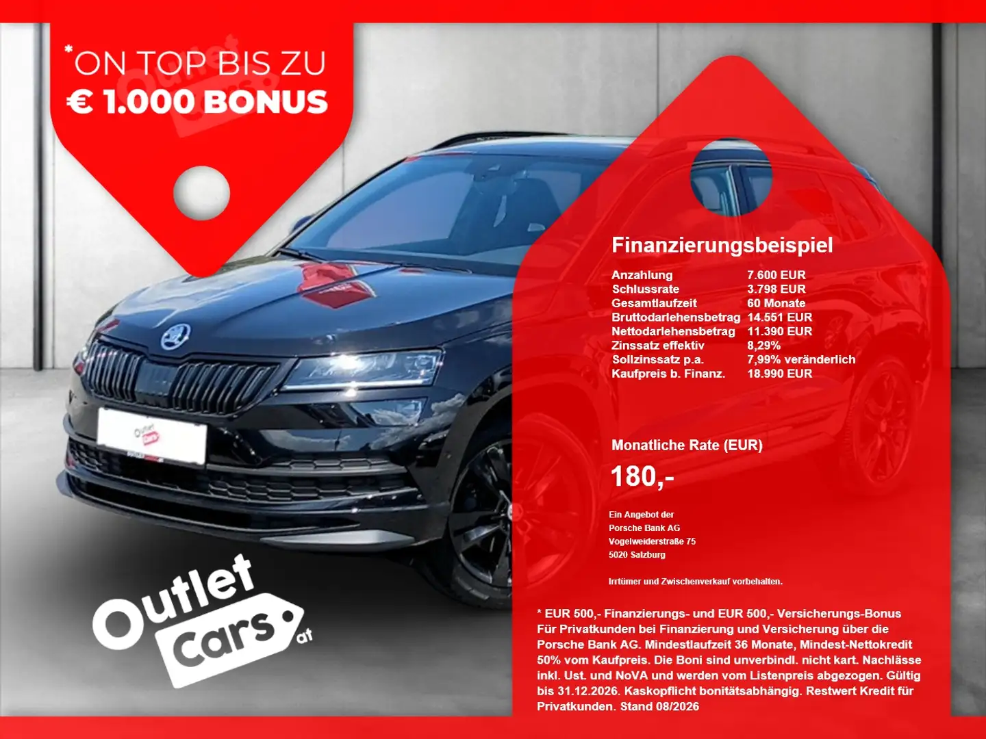 Skoda Karoq 2.0 TDI Sportline LED+NAVI+RADAR+RFK+LM Schwarz - 1