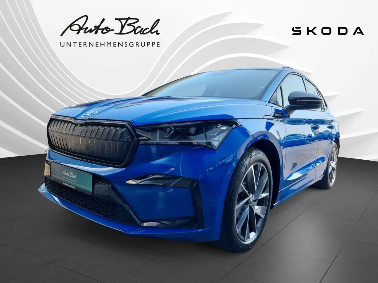 Skoda Enyaq 80 Sportline, AHK, LED, RFK, NAVI Blauw - 1