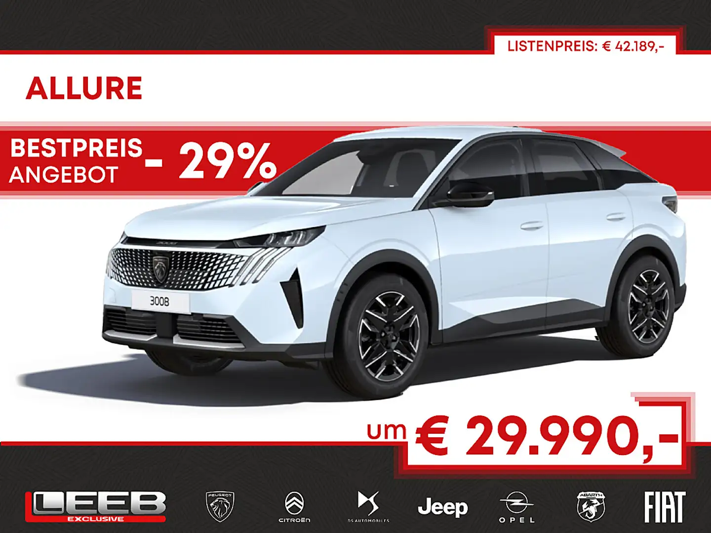 Peugeot 3008 Allure Hybrid 145 e-DCS6 inkl. Panoramic Naviga... Weiß - 1