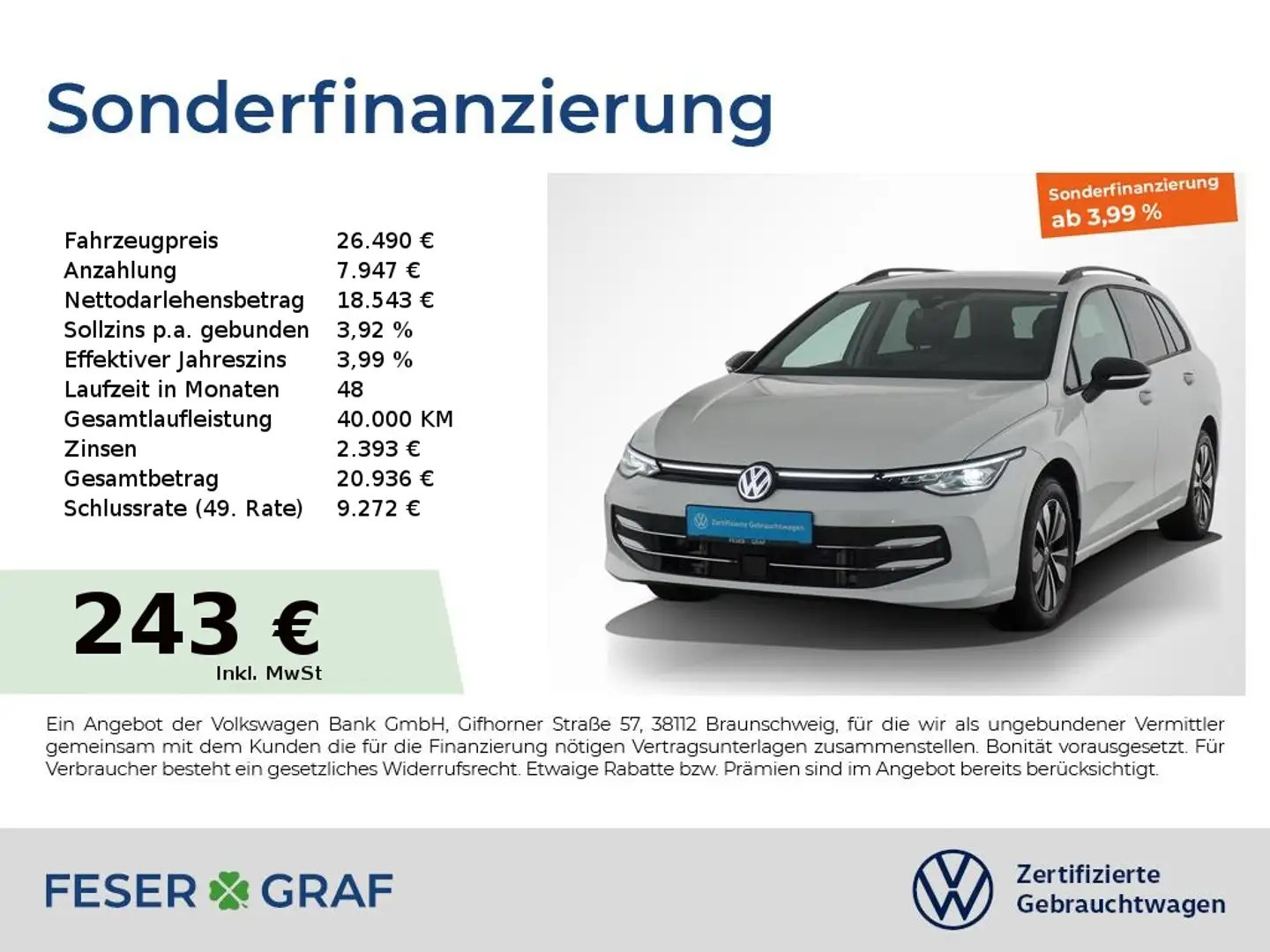 Volkswagen Golf Variant 1.5TSI Goal AHK LED TravelAssist Rückfahrk Weiß - 1