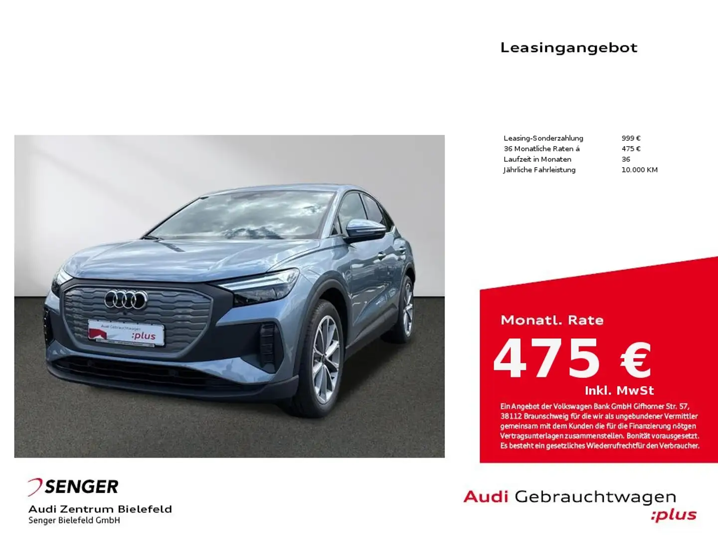 Audi Q4 e-tron Sportback 45 MMI LED AHK Komfort-Paket Blau - 1