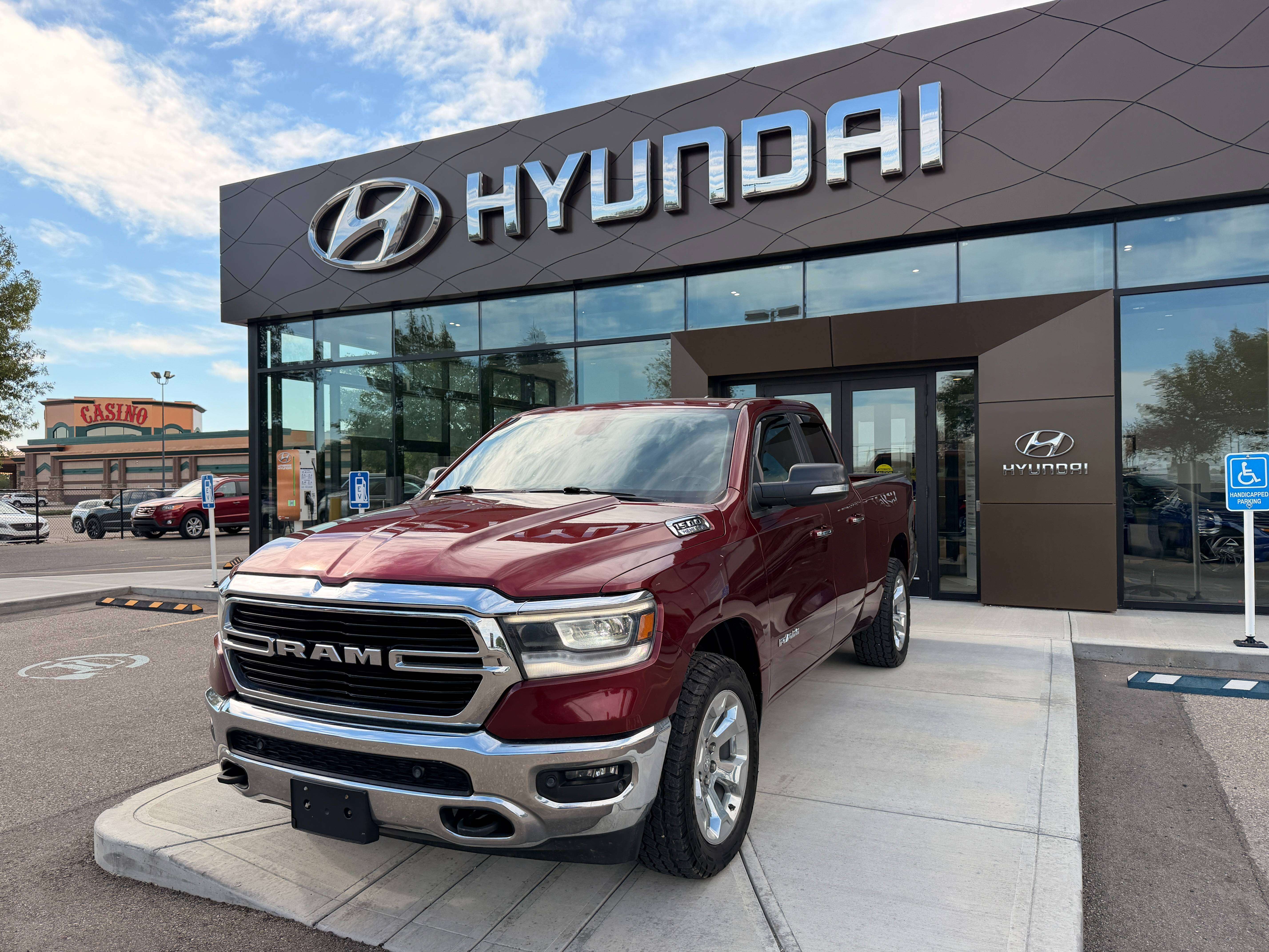 Red 2019 RAM 1500 Pickup Truck Four-Wheel Drive 8-Speed Automatic