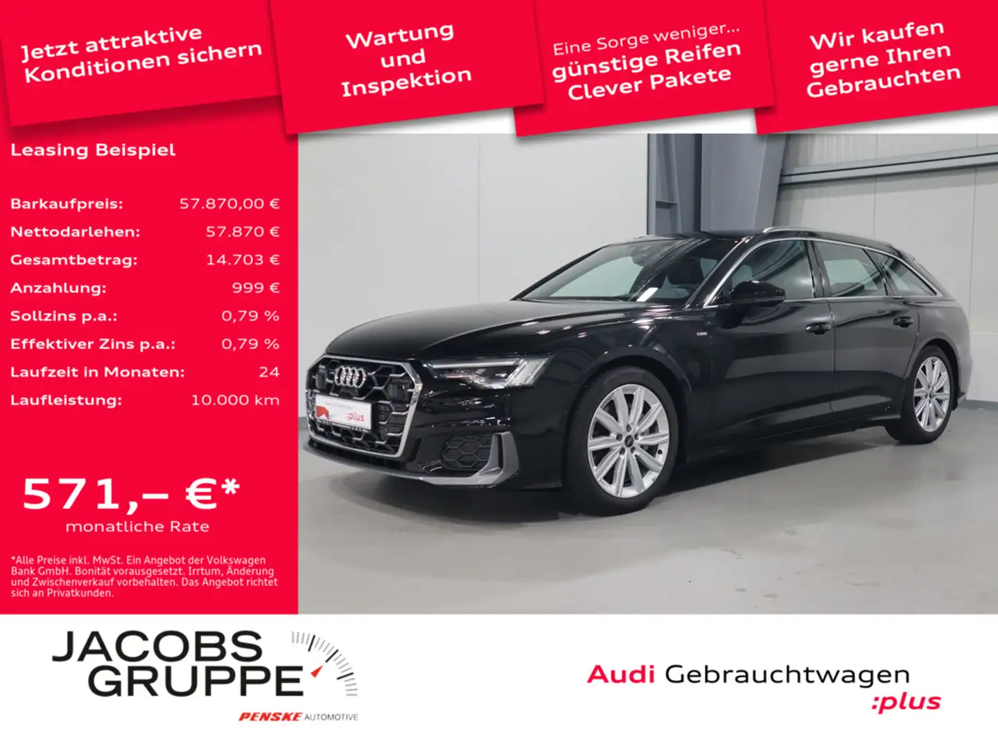 Audi A6 Avant 50 TDI quattro S line*Pano*Matrix*R-Kamera * Schwarz - 1