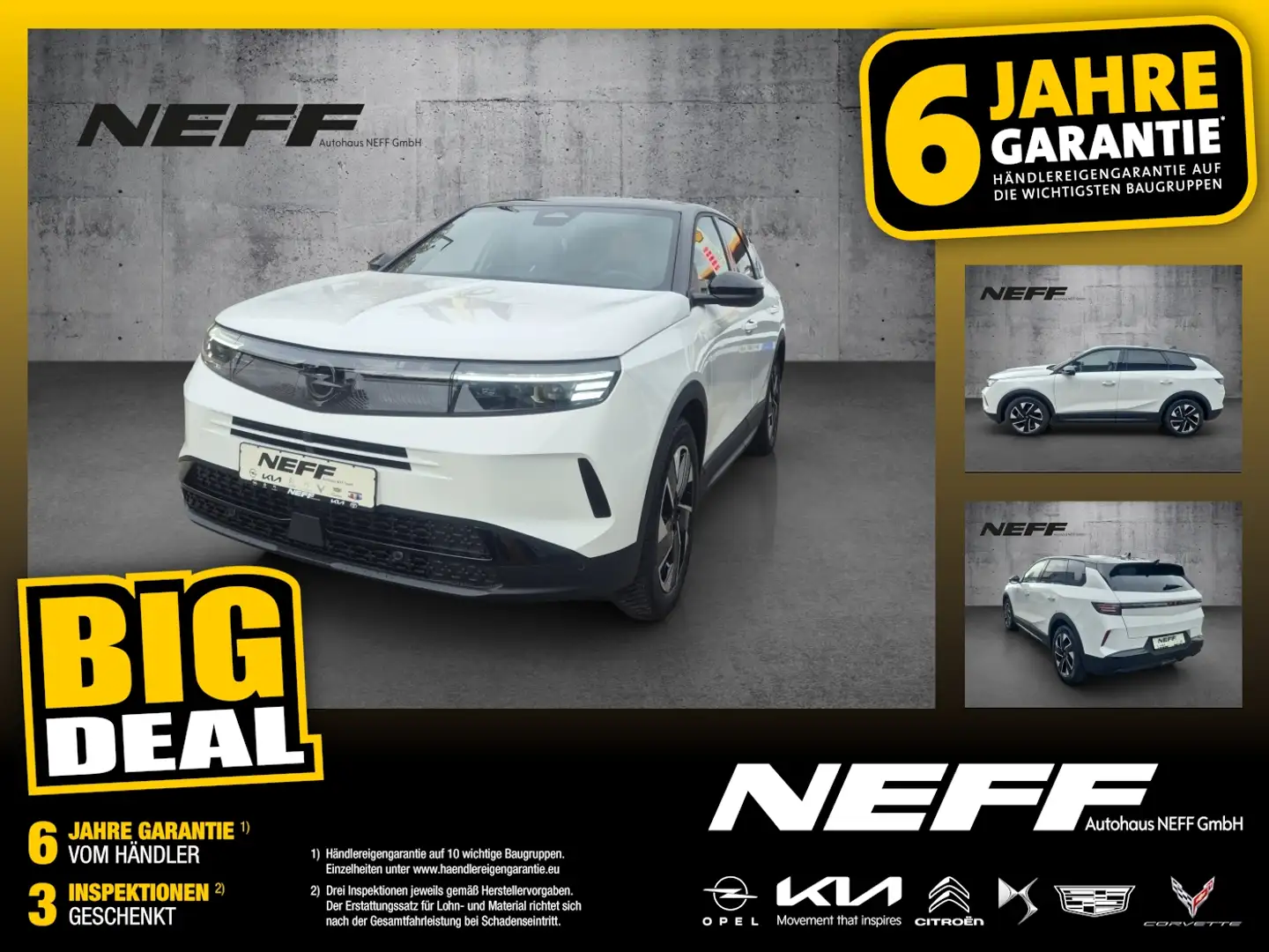 Opel Grandland 100kW 1.2 48V GS Navi+Pano+SD+SHZ+360 Weiß - 1