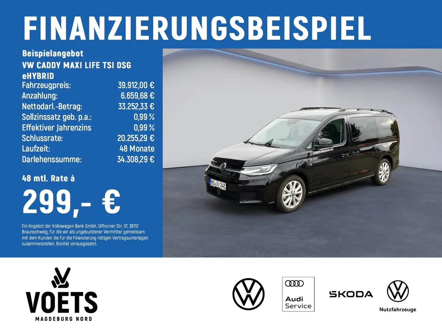 Volkswagen Caddy MAXI LIFE TSI DSG eHYBRID APP+2x SCHIEBE Schwarz - 2