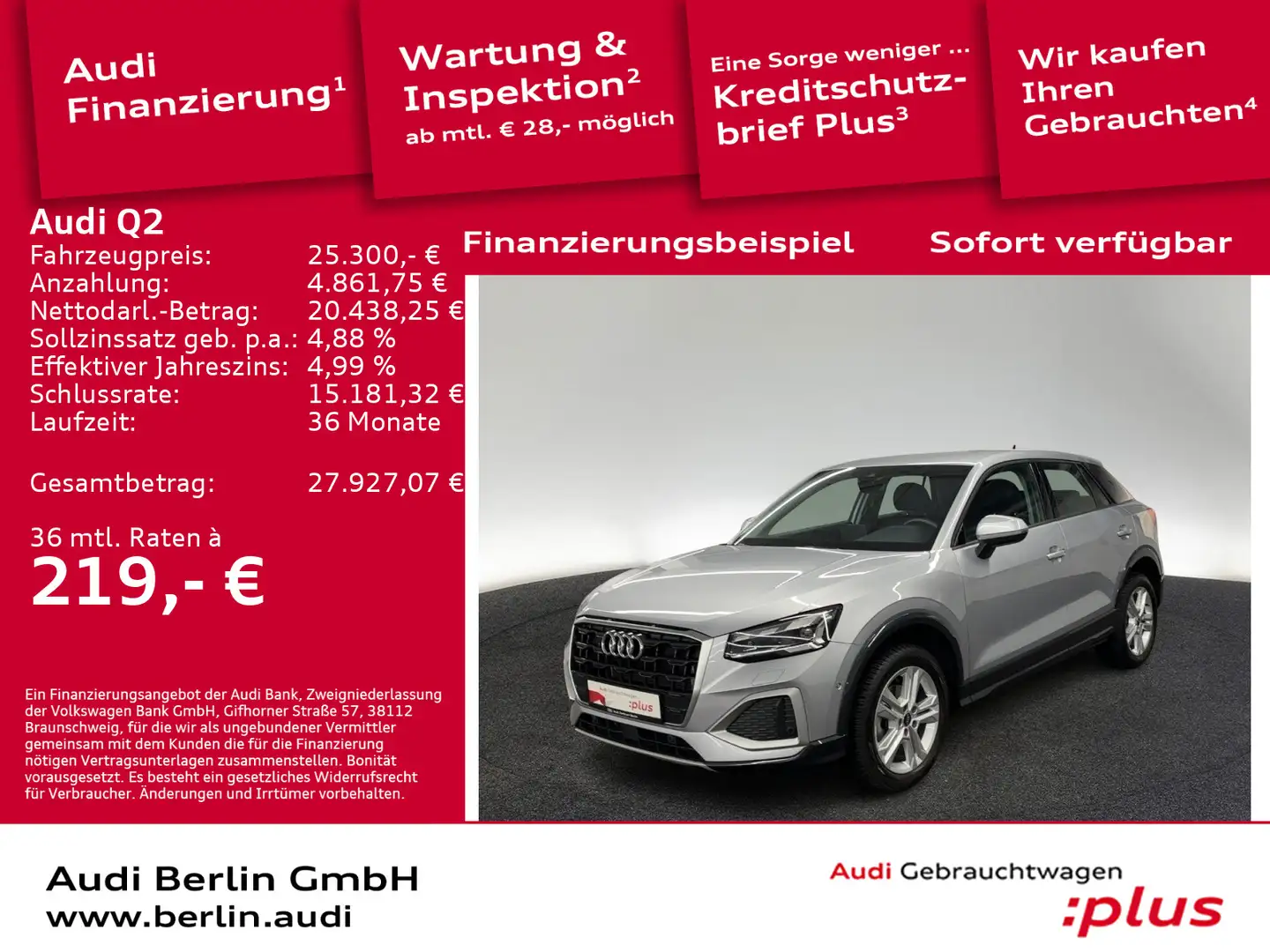Audi Q2 advanced 35 TFSI S tr. PDC RFK MATRIX Argent - 1