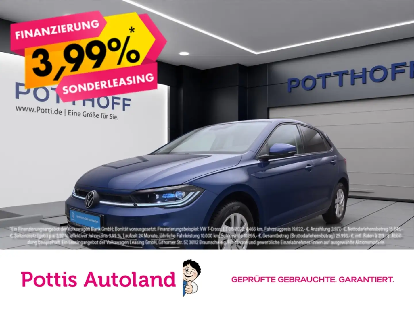 Volkswagen Polo 1.0 TSI DSG STYLE NAVI IQ.LIGHT SITZHZG PDC Blau - 1
